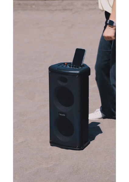 MD-833KP 7.4V3000MAH 30W Bluetooth/usb/tf/fm/led Işıklı Kablolusuz Mikrofonlu Toplantı Anfisi