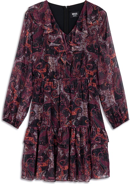 Desenli Şifon Elbise IW6250002107035 indirimleri