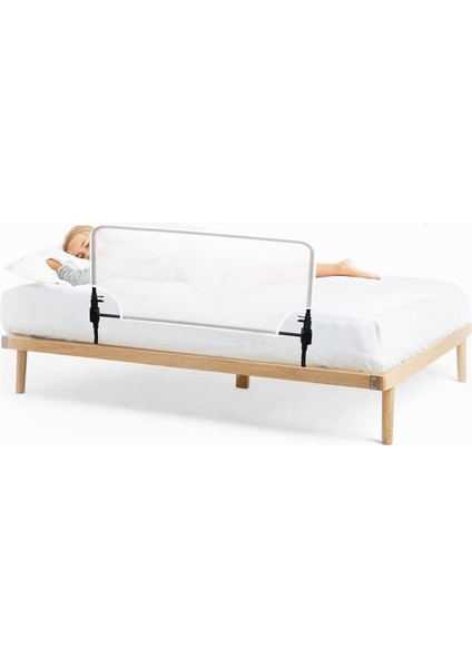 Baby - Desensiz Beyaz Fileli Katlanabilir Yatak Bariyeri 90CM