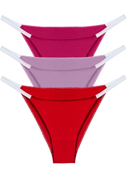 Kadın Pamuklu, String Brazilian Külot, 3'lü Paket, fiyatları