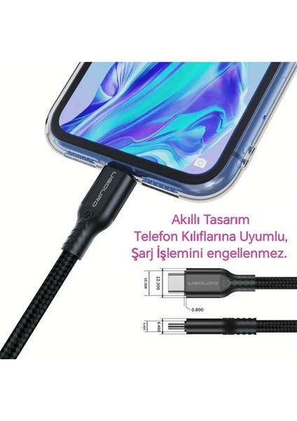 1-Metre PD 240W 5A Type-C To Type-C 4K 3.2/Gen2x2/20Gbps E-Marker Akıllı Çip Ce Lisanslı Şarj ve Data Video Kablosu Hasır Örgülü Sağlam Kablo Orjinal