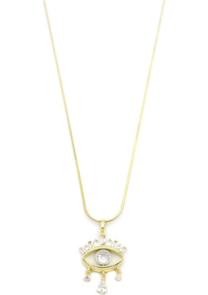 Sallantılı Taşlı Göz Kolye - Altın fiyatları