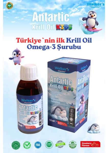 Krill Oil - Balık Yağı, Odaklanma , Büyüme , Omega 3 ,stikolin Epa,dha Içeren Çocuk Şurubu fiyatları