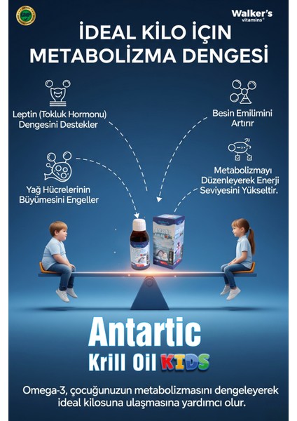 Krill Oil - Balık Yağı, Odaklanma , Büyüme , Omega 3 ,stikolin Epa,dha Içeren Çocuk Şurubu