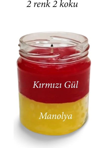 Premium Seri 2 Renk 2 Koku Sarı Kırmızı Beş Yıldız Kavanoz Mum 210 cc - Ryl fiyatları