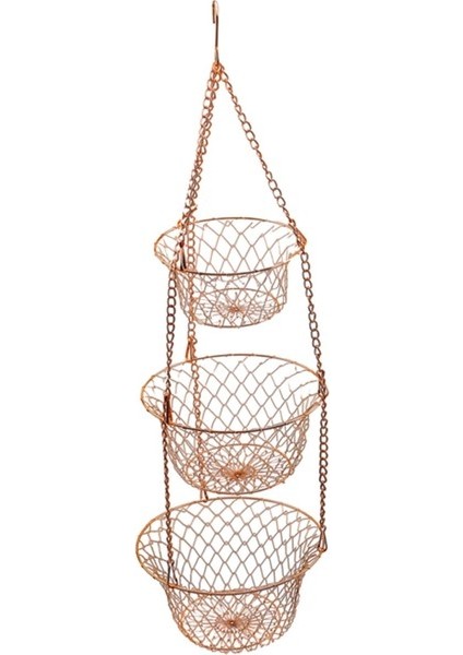 Asma Meyve Mutfak Tutucu Stand Depolama Organizatör Raf Bakır