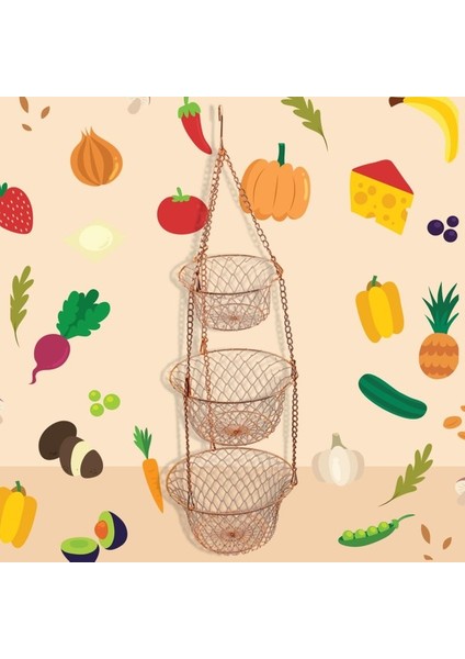 Asma Meyve Mutfak Tutucu Stand Depolama Organizatör Raf Bakır modelleri