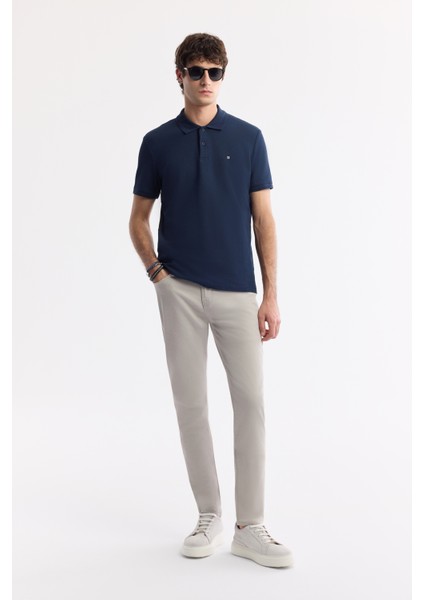 Erkek Lacivert Kıvrılmaz Polo Yaka %100 Pamuk Basic Regular Fit T-Shirt B001032 indirimleri