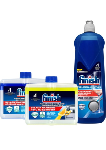 Bulaşık Makinesi Parlatıcı 800 ml+ Bulaşık Makinesi Deterjanı Makine Temizleyici 2X250 fiyatları