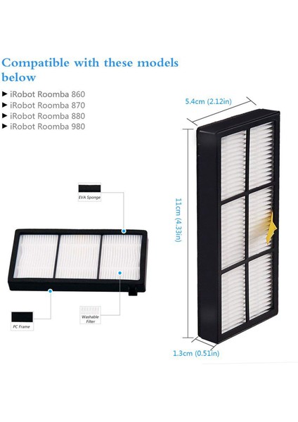 Irobot Roomba Parçaları Kiti Serisi 800 860 865 866 870 871 880 885 886 890 900 960 966 980 - Fırçalar ve Filtreler (Yurt Dışından) fiyatları