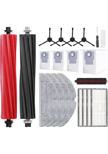 Roborock S8 Pro Ultra Robot Vakum Ikili Ana Fırça Yan Fırçası Hepa Filtre Mop Kumaşları Için Uyumlu Aksesuar Kiti (Yurt Dışından)