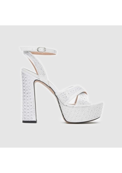 Kadın Platform Topuklu Ayakkabı [060231], Beyaz Sedef, 37