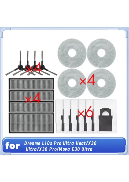 Dreame L10S Pro Ultra HEAT/X30 ULTRA/X30 Pro/mova E30 Ultra Robot Süpürge Süpürge Aksesuarları Için 18 Adet (Yurt Dışından)
