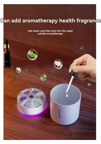 180ML Mini Hava Nemlendirici USB Elektrikli Aroma Difüzörü Esansiyel Yağ Arıtıcı Aromaterapi Sis Makinesi Işıklar B (Yurt Dışından)