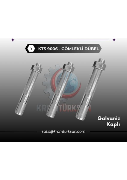 Kromtürksan-Gömlekli̇ Çekmeli Dübel M8X75