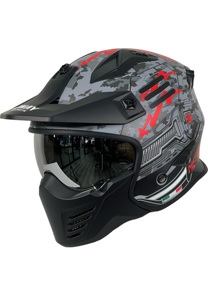 Sw X2 Tokyo Trooper Black Red Moduler Kask - Standart - L - ST00418-STANDART-L fiyatları