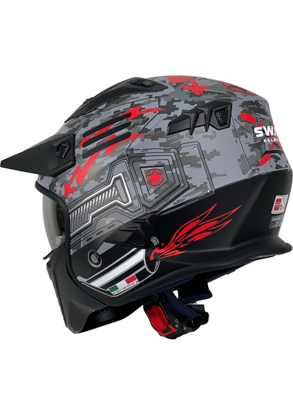 Sw X2 Tokyo Trooper Black Red Moduler Kask - Standart - L - ST00418-STANDART-L modelleri