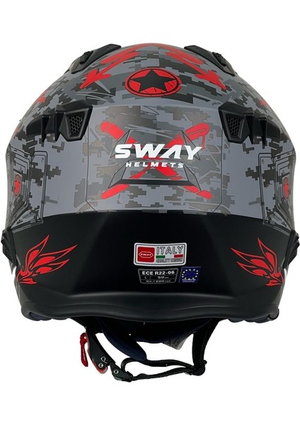 Sw X2 Tokyo Trooper Black Red Moduler Kask - Standart - L - ST00418-STANDART-L fırsatları