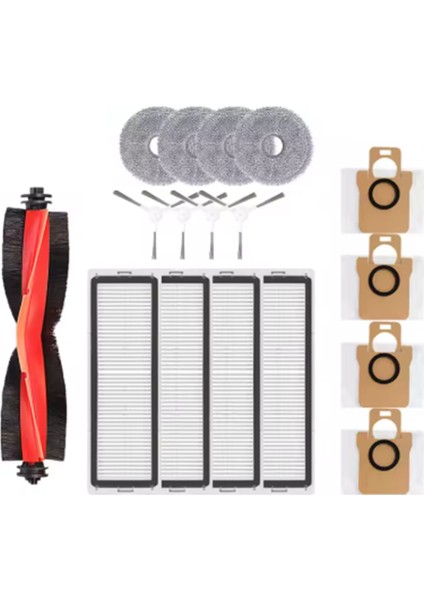 17 Adet Fırça Filtre Toz Torbası Paspas Bezi ve Ana Fırça Kapağı Seti Xiaomi X20+ X20 Plus Elektrikli Süpürge Yedek Parçaları (Yurt Dışından) modelleri