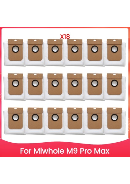 Miwhole M9 Pro Max Elektrikli Süpürge Yedek Parçaları Için 18 Adet Toz Torbası Büyük Kapasiteli Toz Torbası (Yurt Dışından)