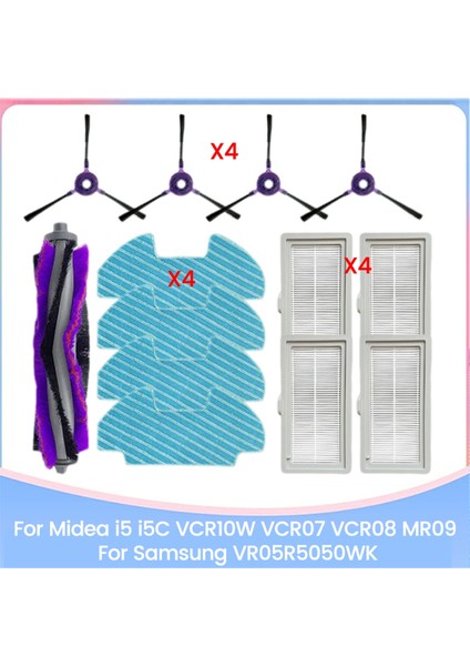 Midea I5 I5C VCR10W VCR07 VCR08 MR09 Samsung VR05R5050WK Yedek Parçalar Fırça Hepa Filtre ve Paspas Bezi (Yurt Dışından)
