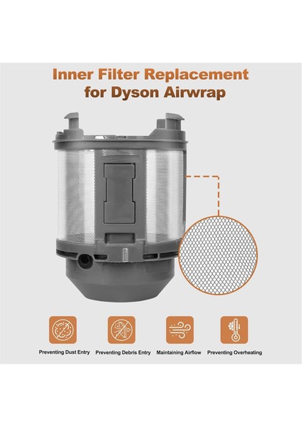 Dyson Airwrap HS01 HS05 Modelleri Için Iç Filtre Yedek Kapağı Bukle Makinesi Iç Filtre Toz Kapağı Gri (Yurt Dışından) indirimleri