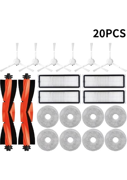 Xiaomi Robot Süpürge S20+ / S10 Plus /S10+/ B108GL / B105 / B108CN B113CN Parça Aksesuarları Filtre Ana Yan Fırça Paspas (Yurt Dışından) fırsatları