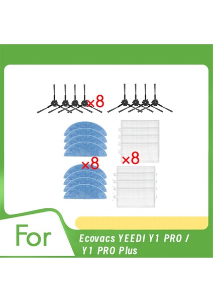 Ecovacs Yeedı Y1 Pro / Y1 Pro Plus Elektrikli Süpürge Aksesuarları Yan Fırçalı Paspas Filtresi Yedek Kitleri (Yurt Dışından)