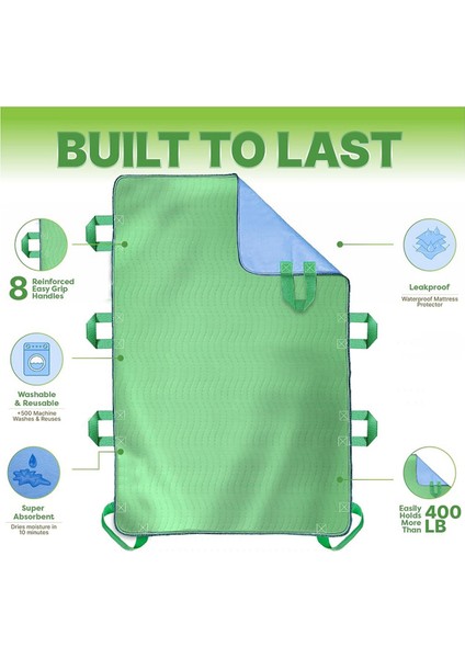 Saplı Emici Pozisyonlama Yatak Pedi, Su Geçirmez Inkontinans Yatak Pedi Yaşlılara Yardımcı Yatak Hareketlilik Alt Pedleri (Yurt Dışından) fiyatları