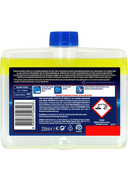 Bulaşık Makinesi Parlatıcı 800 ml Limon + Bulaşık Makinesi Temizleyici Sıvı 2 x 250 ml