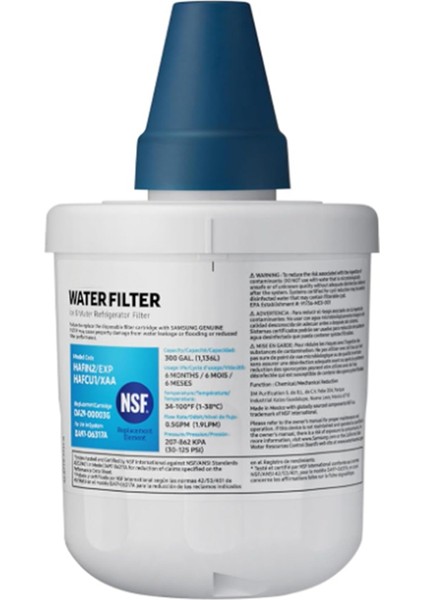 DA29-00003G Samsung Buzdolabı Filtresi Su ve Buz Temizliği Temiz Içme Suyu Ömrü 6 Ay 1 Adet (Yurt Dışından)
