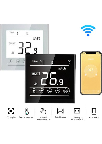 Tuya Akıllı Akıllı Wifi Termostat Oda Elektrikli/su/gaz Kazanı Zemin Isıtma Sıcaklık Kontrol Cihazı 16A Siyah (Yurt Dışından) indirimleri