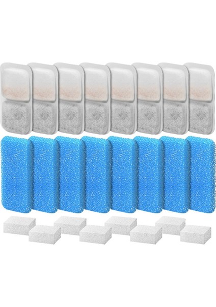 Oneisall Otomatik Evcil Hayvan Su Çeşmesi Için Kedi Su Çeşmesi Filtreleri Yedek Filtreler ve Süngerler 8 Set (Yurt Dışından)