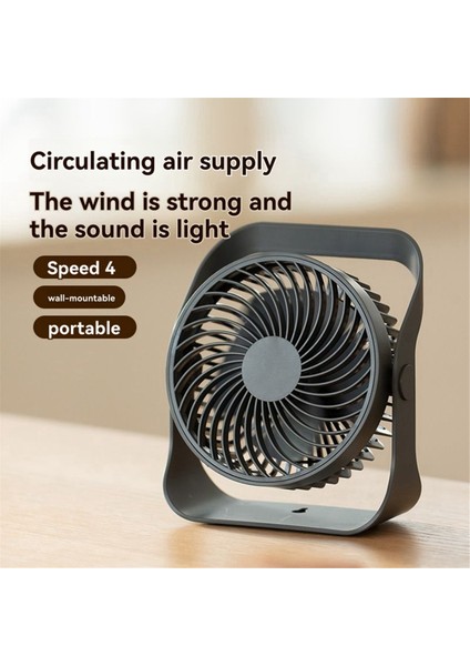 Masaüstü Duvara Monte Edilebilir Fan Ev Taşınabilir El Şarjlı Fan Dört Hızlı Yüksek Rüzgar Hızı Fanı Beyaz (Yurt Dışından) fiyatları