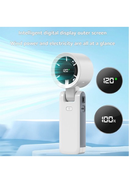 Katlanabilir El Tipi Vantilatör 120 Hızlı Rüzgar Kişisel Vantilatörler Mini Turbo Vantilatörler USB Şarj Edilebilir Kişisel Vantilatör Açık Hava Seyahatleri Için B (Yurt Dışından) modelleri