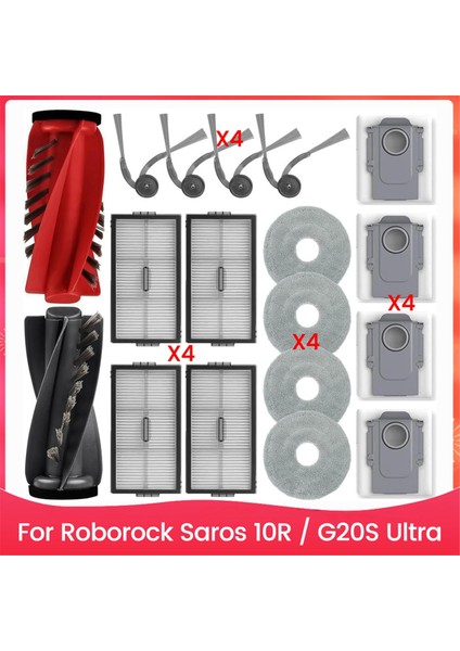 Roborock Saros 10R / G20S Ultra Robot Süpürge Yedek Parçaları Ana Yan Fırça Hepa Filtreleri Paspas Pedleri (Yurt Dışından)
