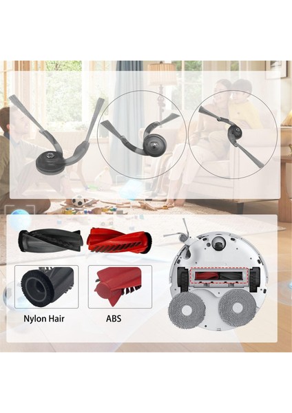 Roborock Qrevo Curv Robot Süpürge Parçaları Için 22 Adet Çift Ana Fırça Yan Fırça Filtre Paspas Bezi Toz Torbası (Yurt Dışından) modelleri