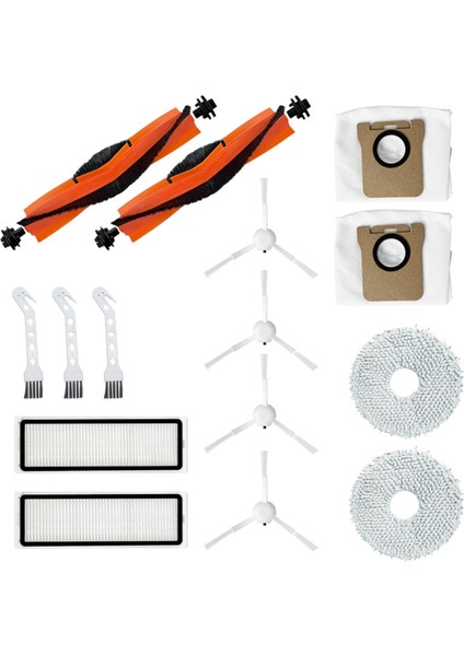 Xiaomi Robot Süpürge X20+ X10+ X10 Plus Ana Yan Fırça Filtre Bezi Toz Torbası Yedek Paket Fırça (Yurt Dışından)