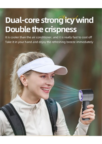 Yarıiletken Soğutma Yüksek Hızlı El Tipi Elektrikli Fan 4000MAH USB Şarj Edilebilir Açık Hava Küçük Fan Pembe (Yurt Dışından) fırsatları