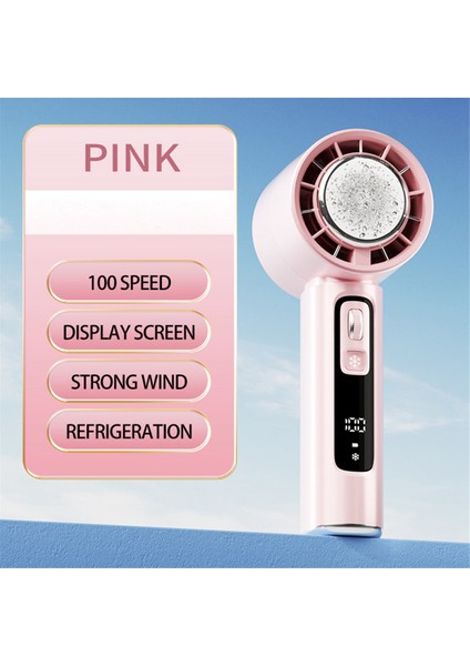 Yarıiletken Soğutma Yüksek Hızlı El Tipi Elektrikli Fan 4000MAH USB Şarj Edilebilir Açık Hava Küçük Fan Pembe (Yurt Dışından) indirimleri