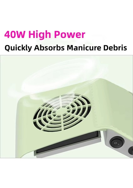 40W Tırnak Toz Toplayıcı Iki Fanlı Elektrikli Süpürge Manikür Makinesi Güçlü Güç Tırnak Sanatı Aracı Tırnak Temizleyici Eu-Plug B (Yurt Dışından) modelleri
