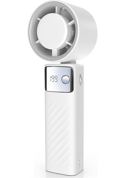 El Tipi Turbo Fan, Güçlü Fanlar [maksimum 20 Saat Soğutma], Mini Fanlar, LED Ekran, Kadınlar Erkekler Açık Hava Kapalı Beyaz (Yurt Dışından)