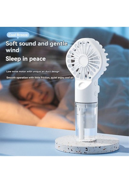 El Tipi Sprey Fanı Taşınabilir Şarj Edilebilir El Tipi Fan Sprey Nemlendirme El Tipi Küçük Fan Beyaz (Yurt Dışından) modelleri