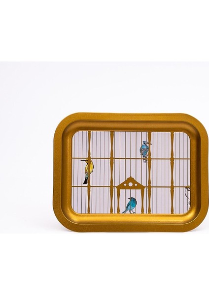 EE161-T7 Bird Cage Desenli Dikdörtgen Tepsi 23X31 cm