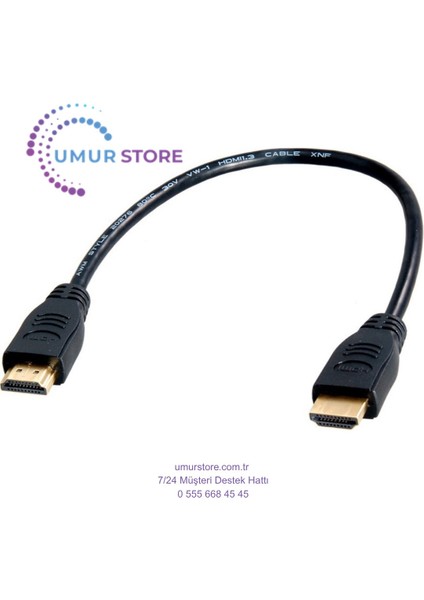 Hdmı To Hdmı 30cm Kısa Hdmı Kablo Altın Uçlu Full Hd 3d Lcd Led Ps3 Uydu Receiver