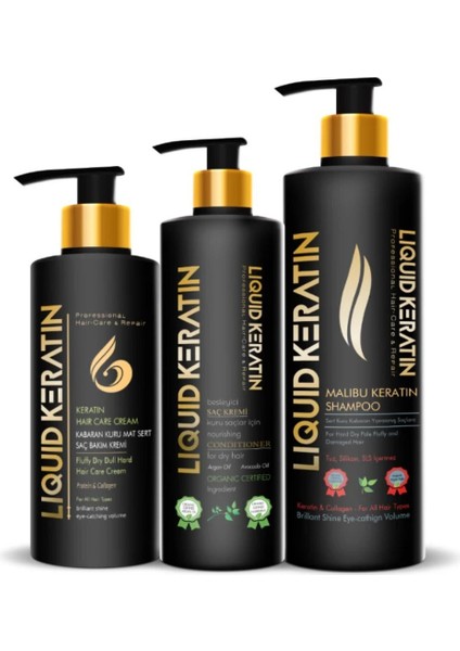 Kabaran Saç Keratin Bakım Seti 3'lü