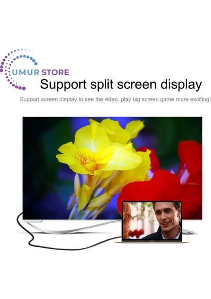 Type-C To HDMI 4K Kablo 3 Metre - Hdcp Özelliği - 10 Gbps Görüntü Aktarım Kablosu indirimleri