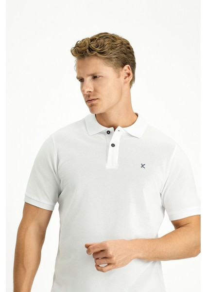 Polo Yaka Slim Fit Dar Kesim Nakışlı Pamuk Tişört modelleri