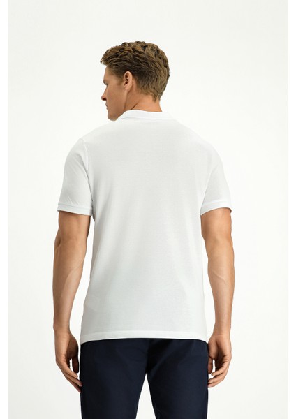 Polo Yaka Slim Fit Dar Kesim Nakışlı Pamuk Tişört fırsatları
