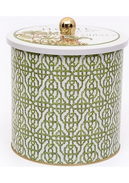 ER147-4G Forrest Green Desenli Yuvarlak Metal Saklama Kabı 17.5 cm fiyatları